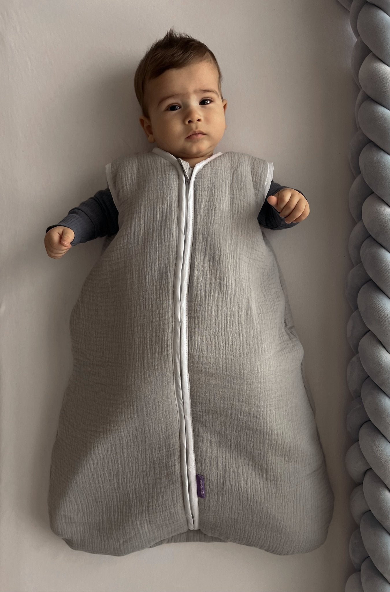 Muslin Vreća Za Spavanje Zatvorena Za Bebe Bez Volana - Mamino.hr